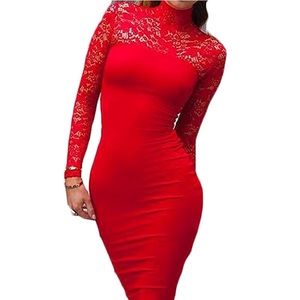 Red lace bodycon never worn